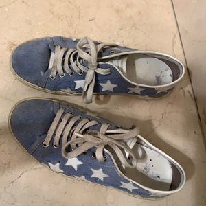 Yves Saint Laurent court star denim sneakers